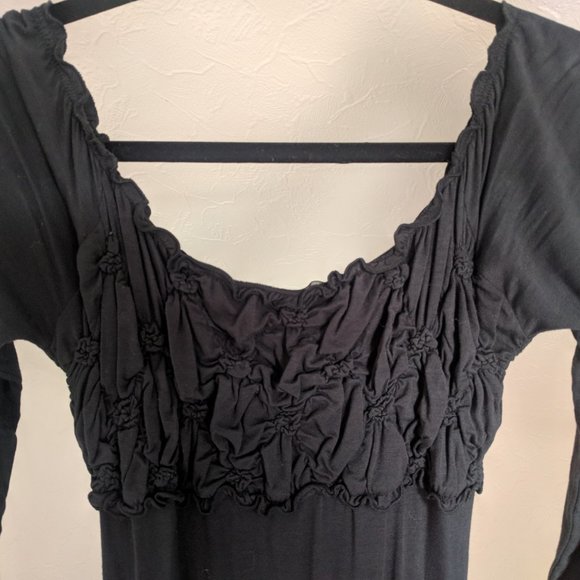 Los Angeles 555 Navy Romantic Long Sleeve Dress S - Picture 4 of 8